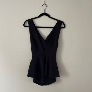 Black peplum top